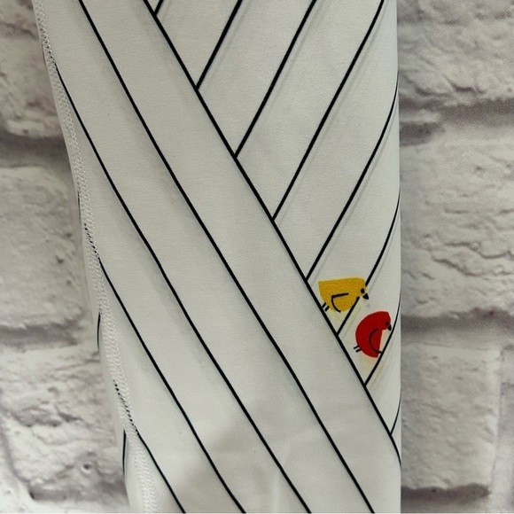 OMGI YOGA Bird and Striped Print High Waisted Activewear Leggings - Picture 12 of 16